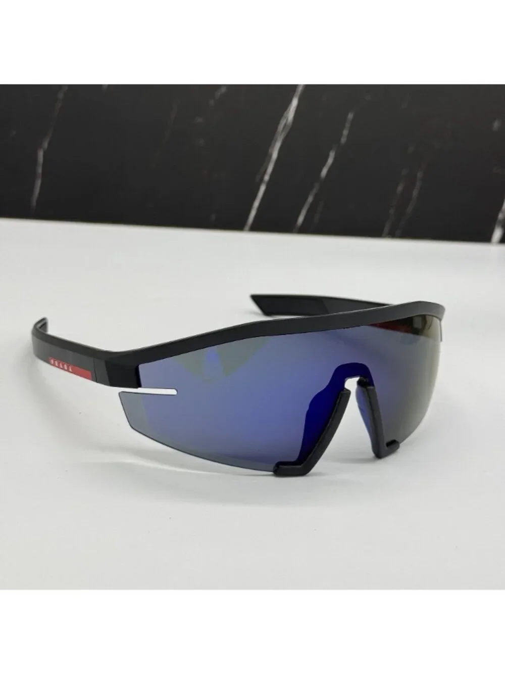 Prada Linea Rossa PS03ZS 1BO05U Men Black Blue Sport Sunglasses Authentic NEW